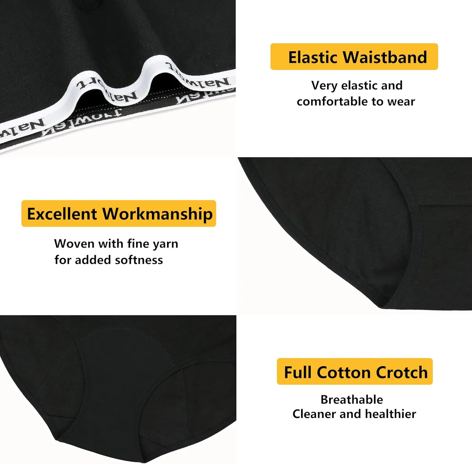Nalwort Teen Girls Period Underwear Menstrual Period Panties Leak-Proof Cotton Protective Briefs Pack of 6