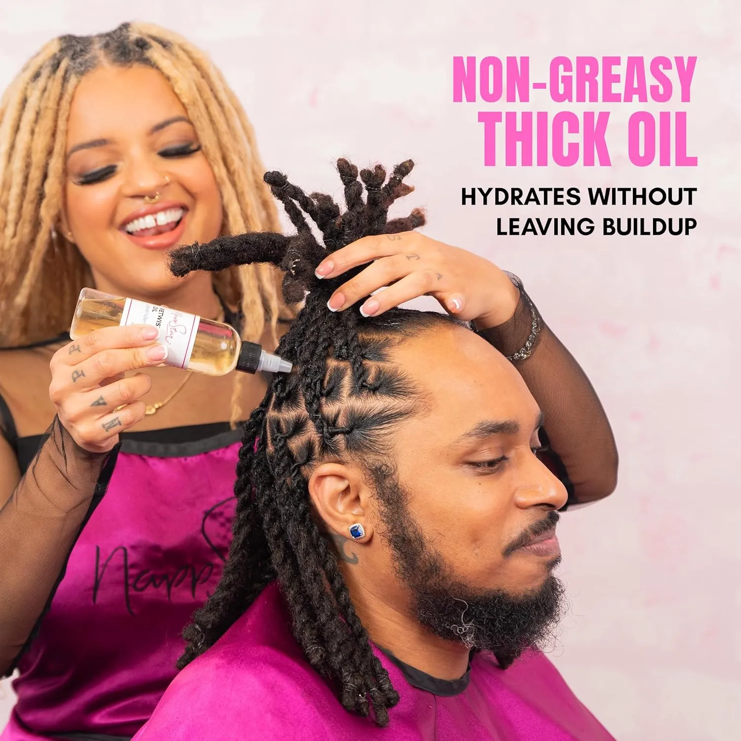 NappStar Unscented Retwist Oil, Moisturizing Loc Oil for Dreadlocks, Natural Hair Care with Lightweight Base, 4 Fl Oz