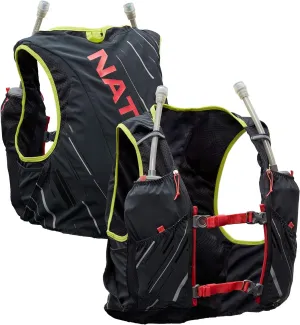 Nathan Hydration Race Vest. 4L Pinnacle Hydration Pack with Two 20oz Hydration Soft Flask, Water-Resistant Pockets, Lightweight & Moisture Wicking