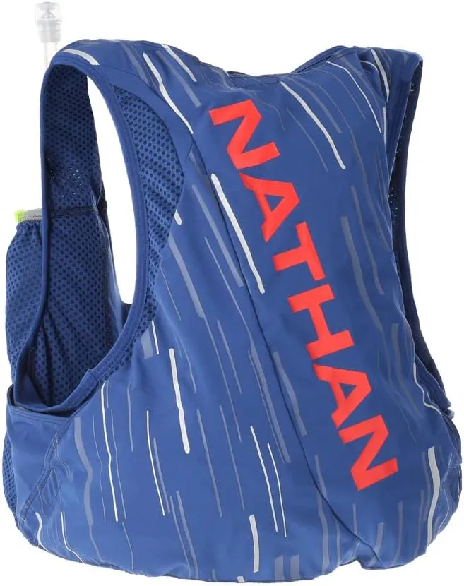 Nathan Men's Pinnacle 12L Hydration Race Vest with 4L Hydration Pack. Two 20oz Hydration Soft Flask, Water-Resistant Pockets, Lightweight & Moisture Wicking