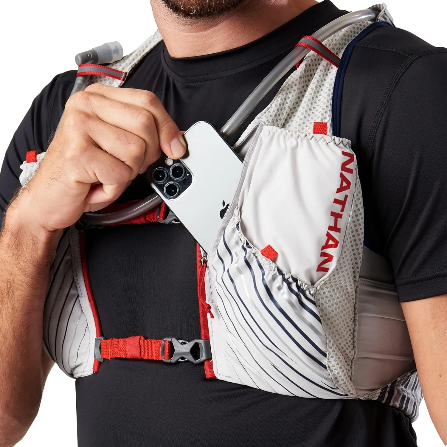 Nathan Pinnacle Race Vest 12L Hydration Pack, 1.6L Water Bladder, Running Vest, Water-Resistant Pockets, Lightweight & Moisture Wicking
