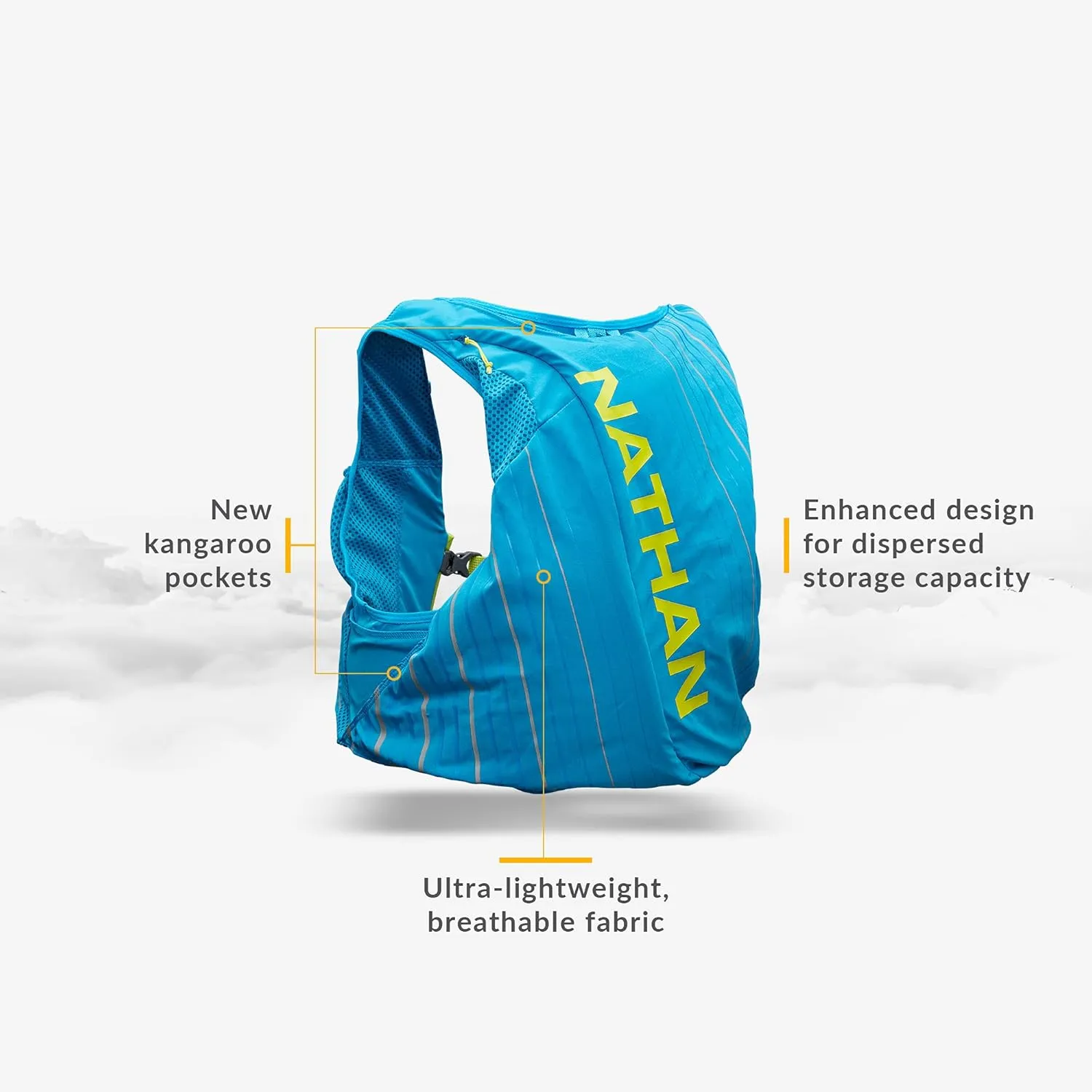 Nathan Pinnacle Race Vest 12L Hydration Pack, 1.6L Water Bladder, Running Vest, Water-Resistant Pockets, Lightweight & Moisture Wicking