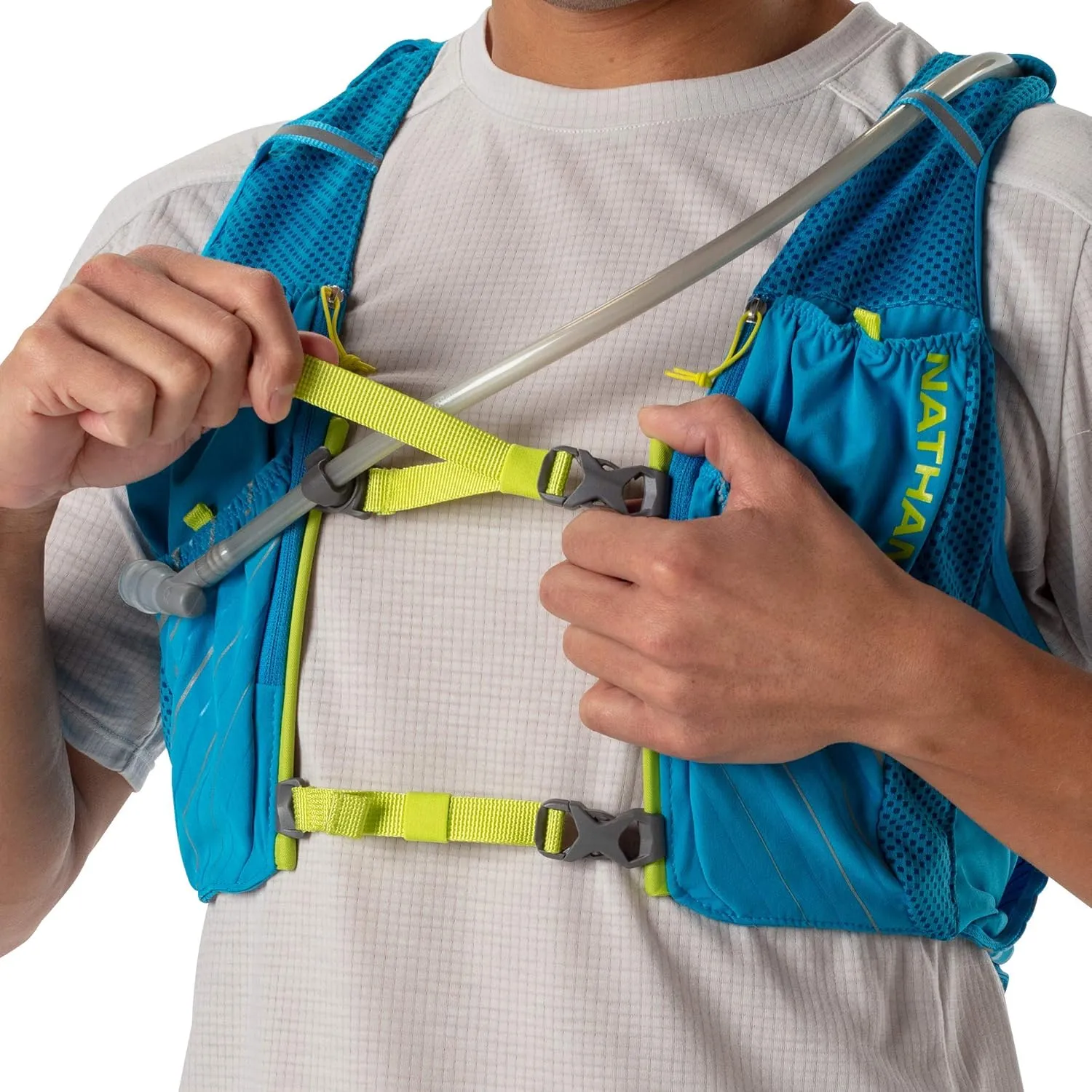 Nathan Pinnacle Race Vest 12L Hydration Pack, 1.6L Water Bladder, Running Vest, Water-Resistant Pockets, Lightweight & Moisture Wicking
