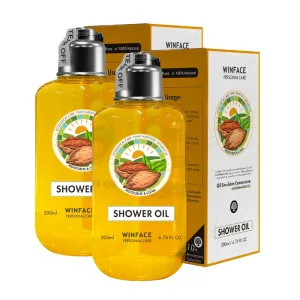 Natural Plant-Based Shower Oil, 6 Botanical Extracts, Non-Greasy Formula, Easy Rinse, Skin Tightening, Moisturizing Skincare-6.76 Fl. Oz*2 bottles