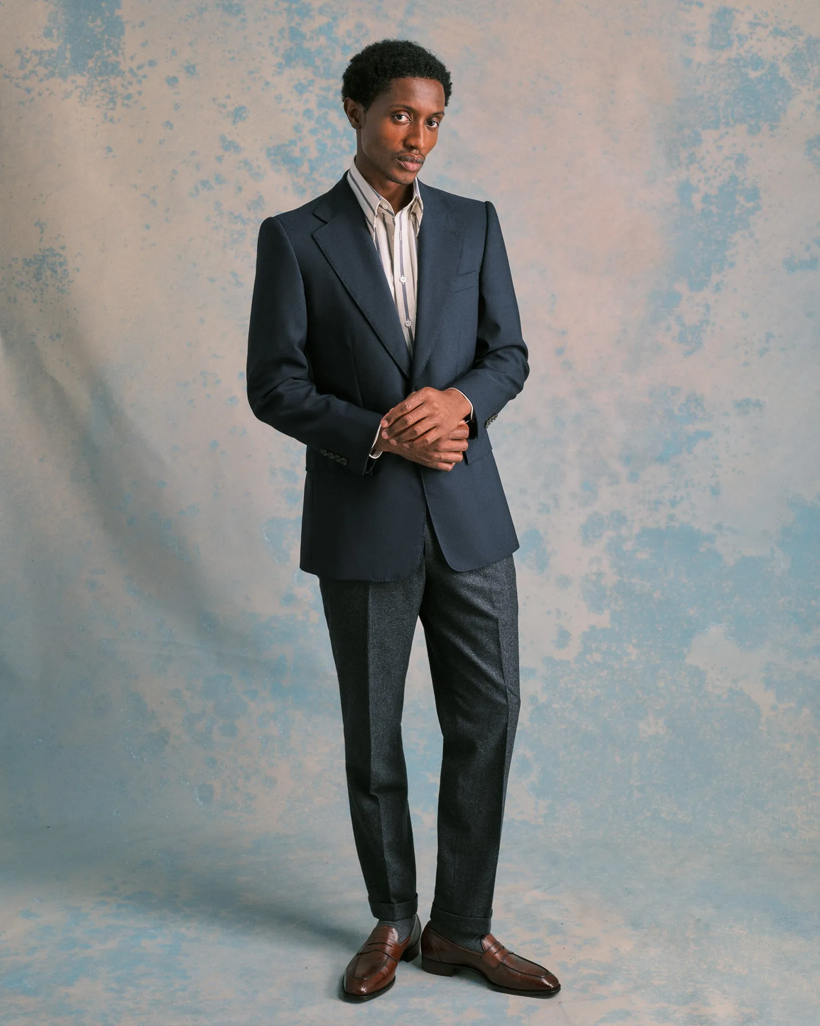 Navy Hopsack Blazer