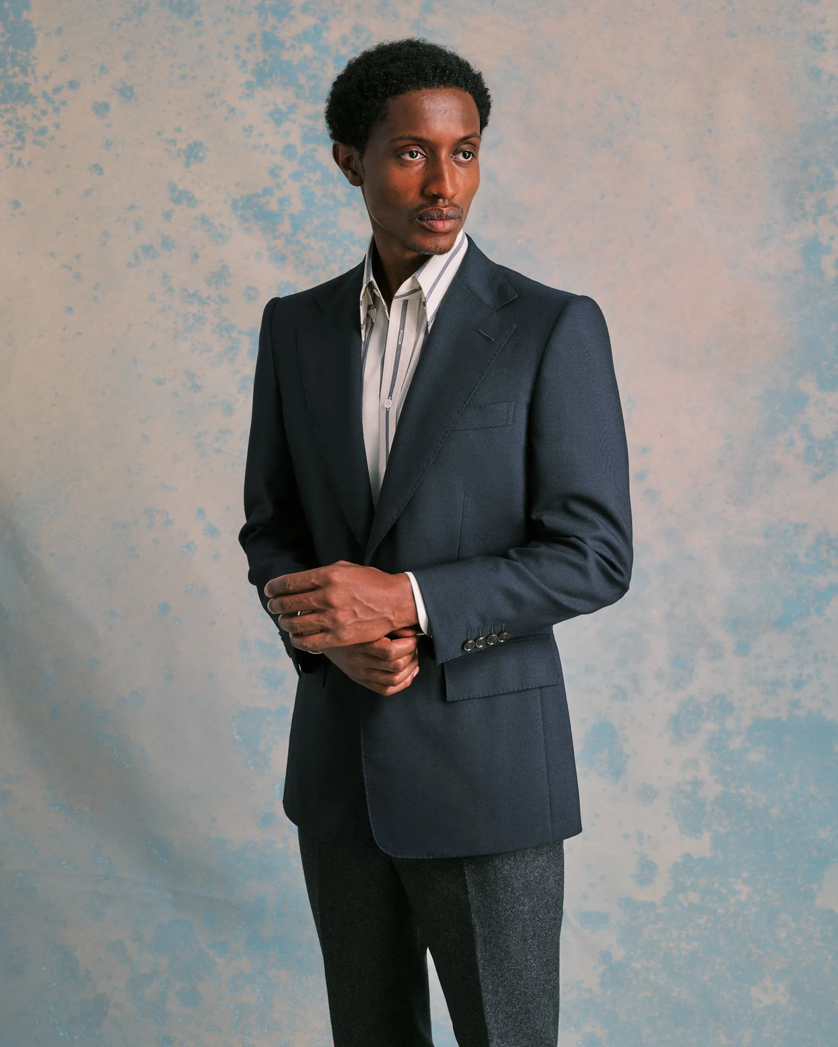 Navy Hopsack Blazer