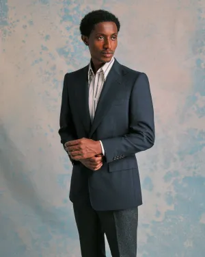 Navy Hopsack Blazer