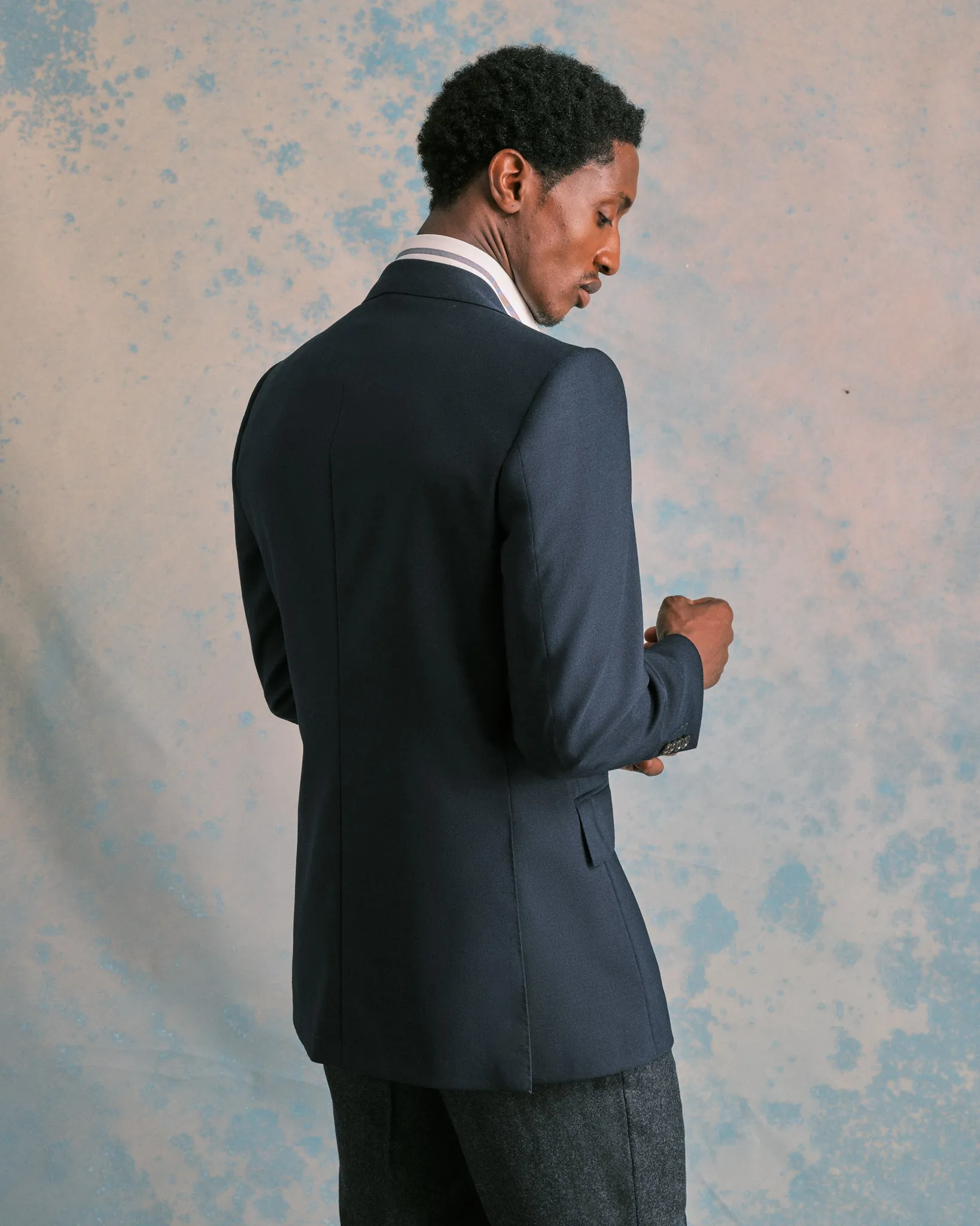 Navy Hopsack Blazer