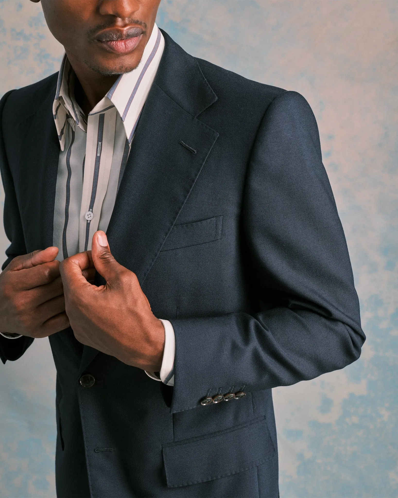 Navy Hopsack Blazer
