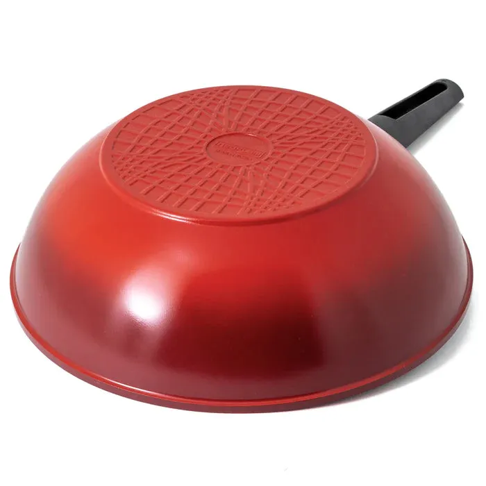 Neoflam Amie 30cm Wok Pan Red Induction