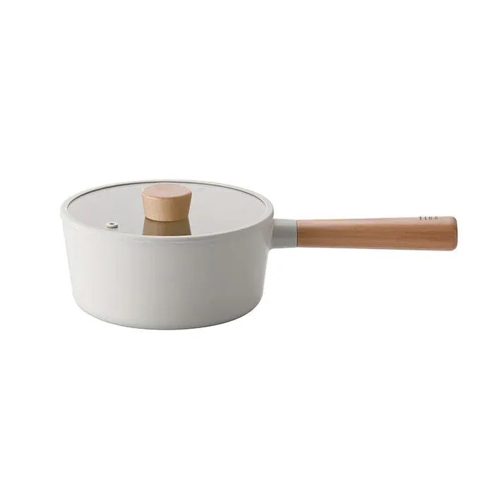 Neoflam Fika 18cm Saucepan Induction with silicone Rim Glass Lid 1.8L