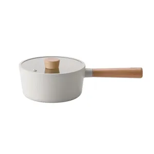 Neoflam Fika 18cm Saucepan Induction with silicone Rim Glass Lid 1.8L