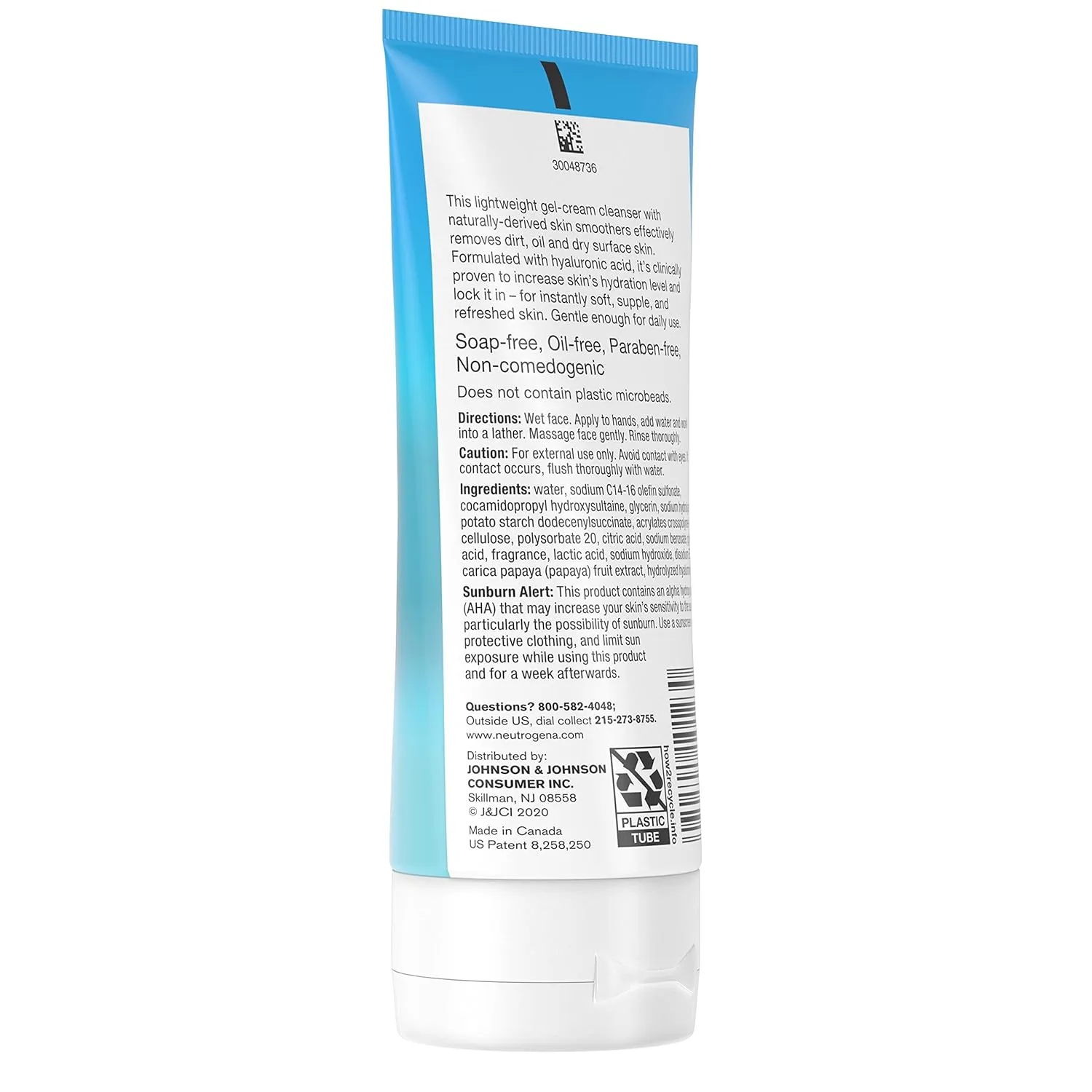 Neutrogena Hydro Boost Gentle Exfoliating Daily Facial Cleanser with Hyaluronic Acid, Clinically Proven to Increase Skin's Hydration Level, Non-Comedogenic Oil-, Soap- & Paraben-Free, 5 Oz, 3 Pack