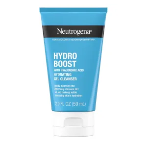 Neutrogena Hydro Boost Lightweight Hydrating Facial Cleansing Gel, Gentle Daily Face Cleanser with Hyaluronic Acid to Boost Hydration & Wash Away Dirt, Oil & Makeup, Travel-Size, 2 fl. oz, 24 Pack
