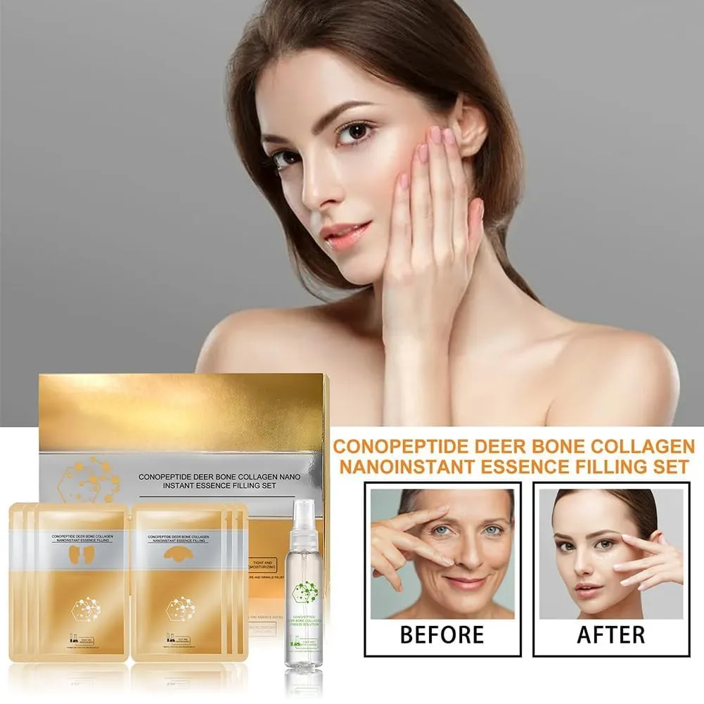 New Instant Skin Essence Collagen Set,Spiral Peptide Deer Bone Collagen Essence Kit,Lifts Sagging Skin, for Reduce Fine Lines & Wrinkles