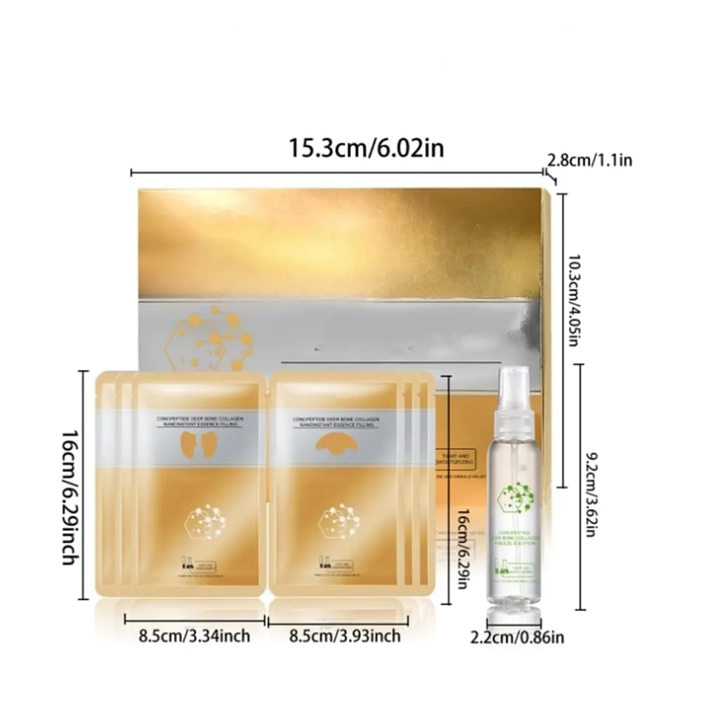 New Instant Skin Essence Collagen Set,Spiral Peptide Deer Bone Collagen Essence Kit,Lifts Sagging Skin, for Reduce Fine Lines & Wrinkles