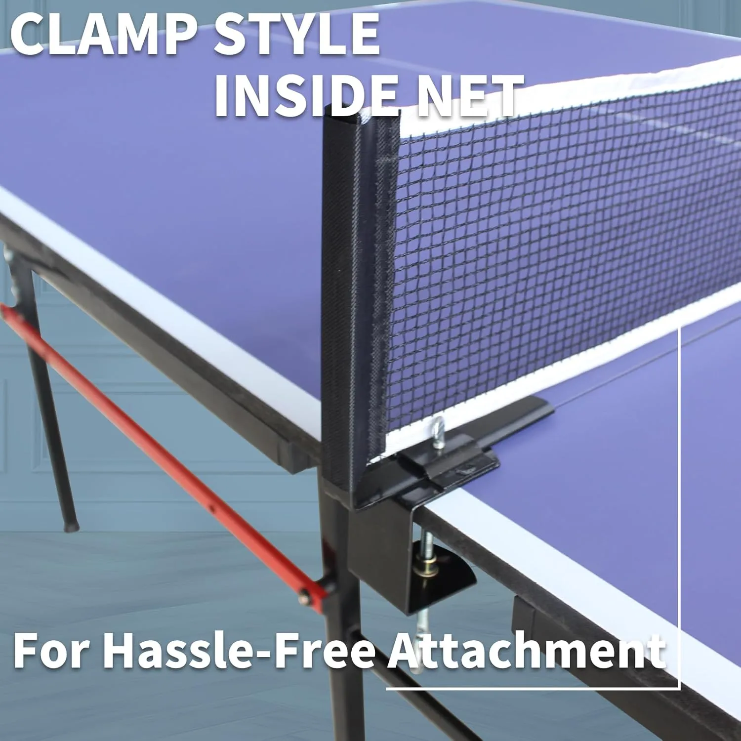 NicBex 8ft Mid-Size Ping Pong Table Foldable Set,Portable Table Tennis Table Set with Game Net,2 Table Tennis Paddles and 3 Balls for Indoor and Outdoor Games,Easy Assembly,Easy Storage,Blue Black