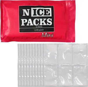 Nice Packs Reusable Dry Ice Packs for Shipping Frozen Food, Coolers, Lunch Boxes - Flexible and Long Lasting (10 Mini Sheets)