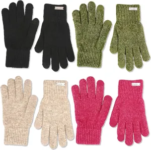Nicole Miller Womens Winter Cold Weather Gloves Pack Of 4, Multicolor