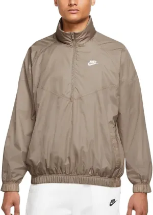Nike 1/2 Zip Windrunner Men's Jacket (US, Alpha, Small, Regular, Regular, Khaki/White