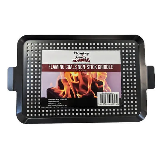 Non Stick BBQ Griddle XL 50cm x 30cm - Flaming Coals