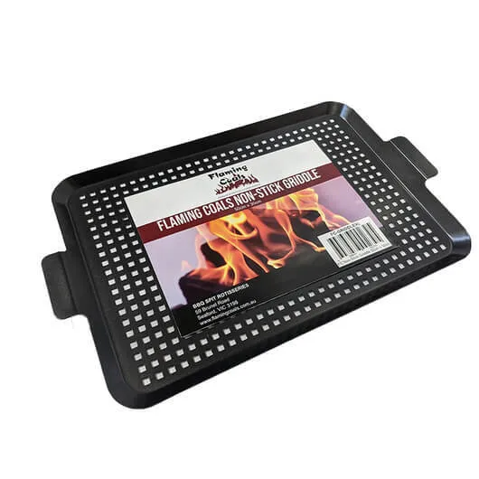 Non Stick BBQ Griddle XL 50cm x 30cm - Flaming Coals