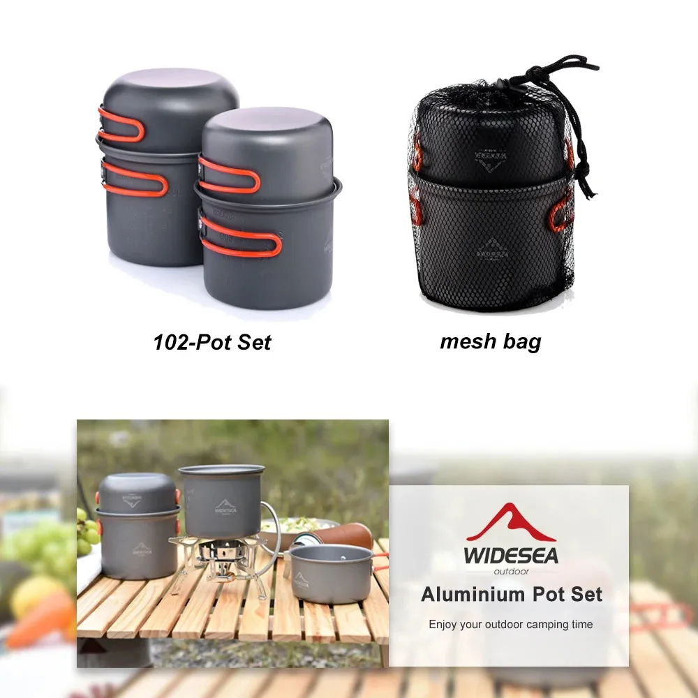 Non-stick Pots Pans Portable Outdoor Camping Hiking Cooking Set Cookware travel tableware