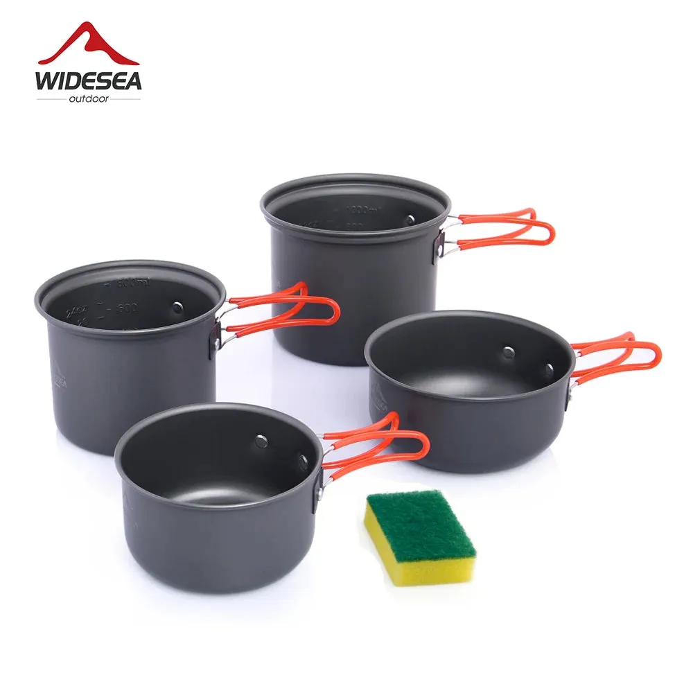 Non-stick Pots Pans Portable Outdoor Camping Hiking Cooking Set Cookware travel tableware