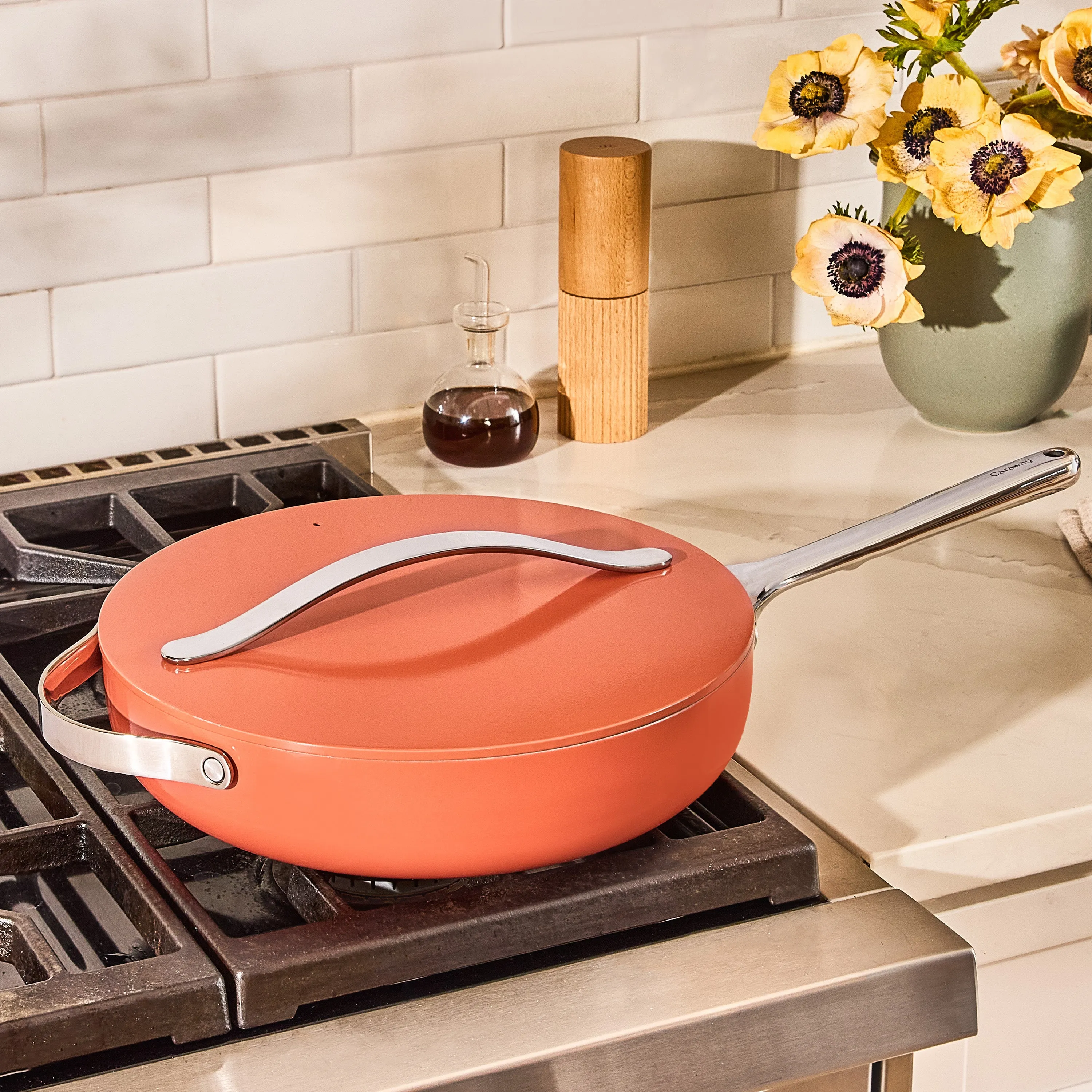 Nonstick Ceramic Sauté Pan with Lid, 4.5 qt