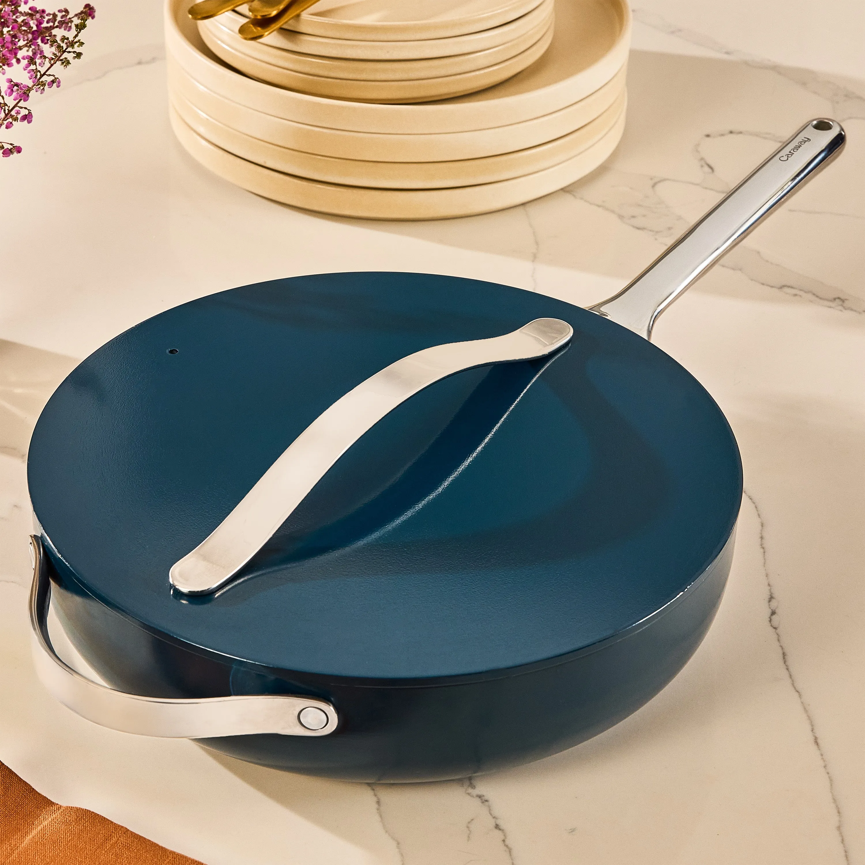Nonstick Ceramic Sauté Pan with Lid, 4.5 qt