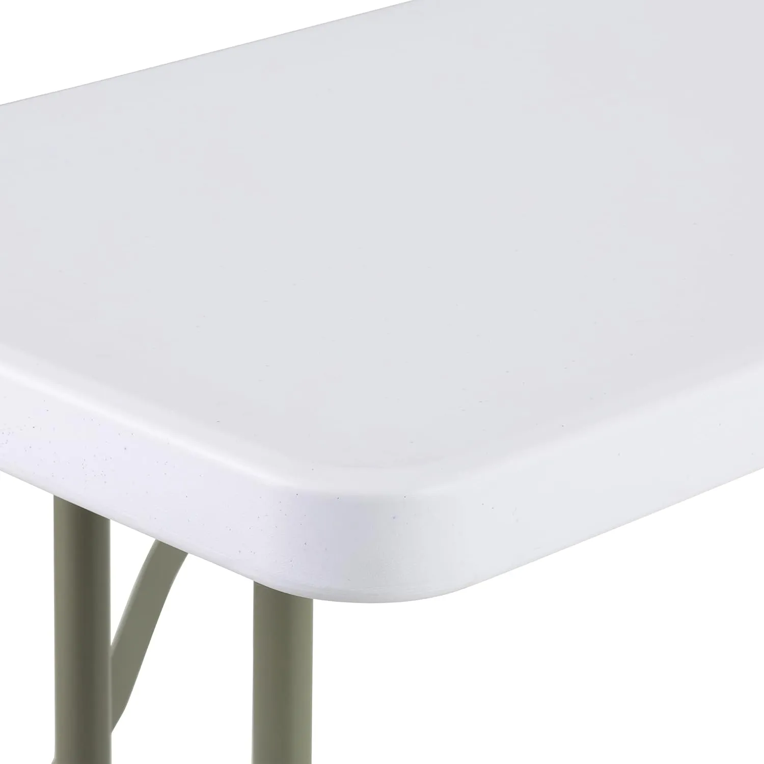 Norwood Commercial Furniture 5' Indoor/Outdoor Folding Training Table, Rectangular Blow-Molded Plastic Folding Training and Event Table, White