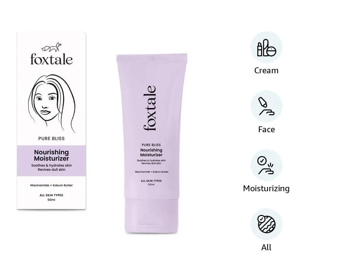 Nourishing Face Moisturizer with Niacinamide for 24 Hr Hydration, Lightweight & Non-Sticky, For Soft & Glowing Skin, Men & Women, All Skin Types, 50 ml