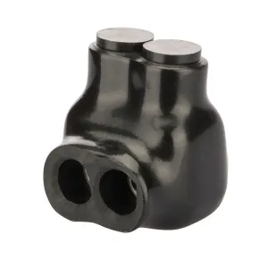 NSI Industries Polaris Black IT-4 Insulated Multi-Tap Connector- 2-Port Single-Sided Entry for 4-14 AWG Wire Range - Dry Locations - Dual-rated cooper and/or aluminum - 1.18-inch width, 1.38-inch height, 1.12-inch length - Hex size 1/8-inch - 12 Pack
