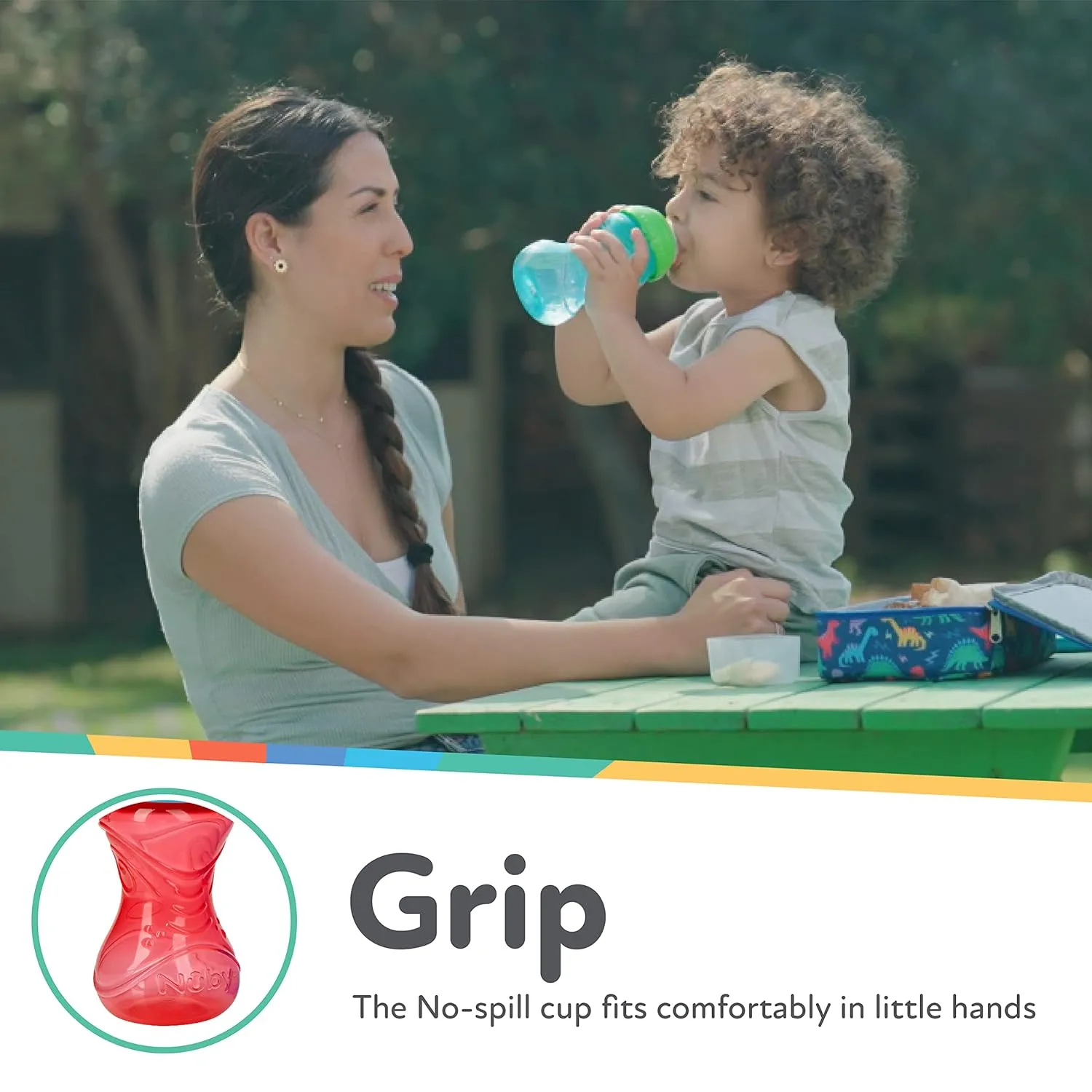 Nuby Clik-It Soft Spout No-Spill Easy Grip Sippy Cup for Boys - (3-Pack) 10 Oz - 6  Months