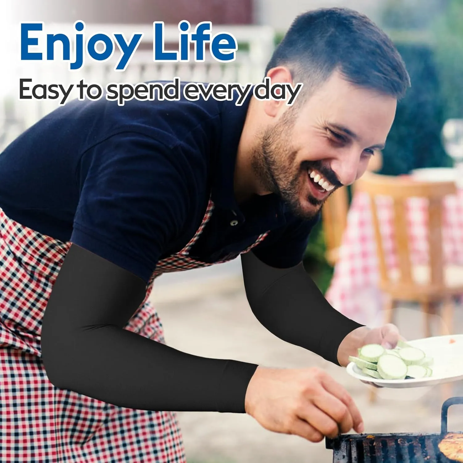 NURCOM® Medical Compression Arm Sleeve for Men Women, 2 Pack, 20-30mmHg with Silicone Band for Lymphedema, Lipedema, Pain Relief, Edema, Swelling, Post Surgery Recovery, Black 2XL