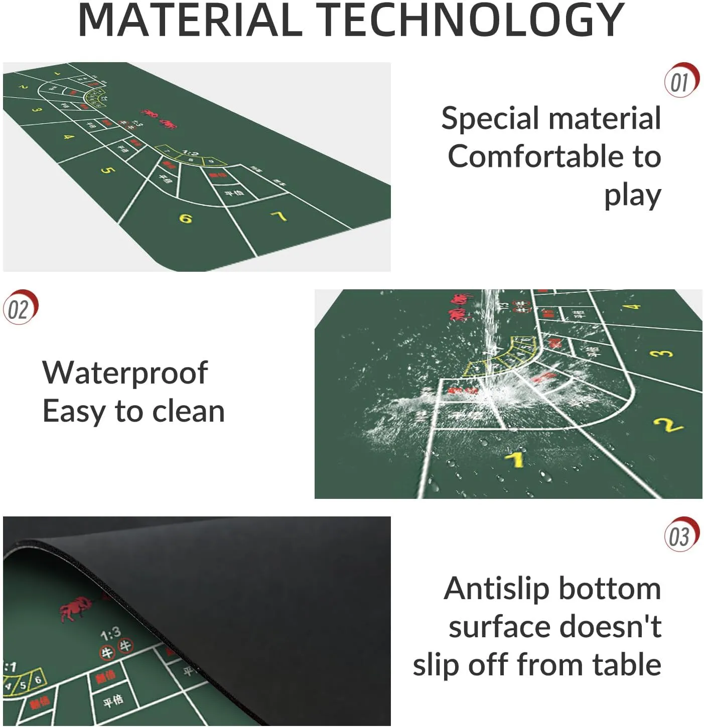 nuveti 47 x 24Inch Poker Mat Poker Table Top, Portable Texas Hold'em Poker Table Topper, Foldable Poker Table Tops Non-Slip Rubber Bottom for Card Games, Blackjack