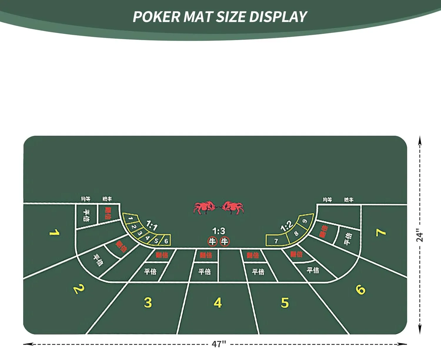 nuveti 47 x 24Inch Poker Mat Poker Table Top, Portable Texas Hold'em Poker Table Topper, Foldable Poker Table Tops Non-Slip Rubber Bottom for Card Games, Blackjack