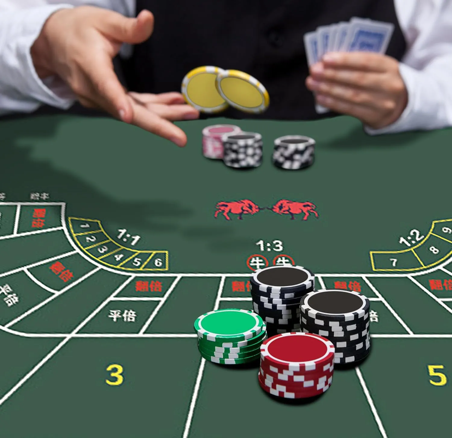 nuveti 47 x 24Inch Poker Mat Poker Table Top, Portable Texas Hold'em Poker Table Topper, Foldable Poker Table Tops Non-Slip Rubber Bottom for Card Games, Blackjack