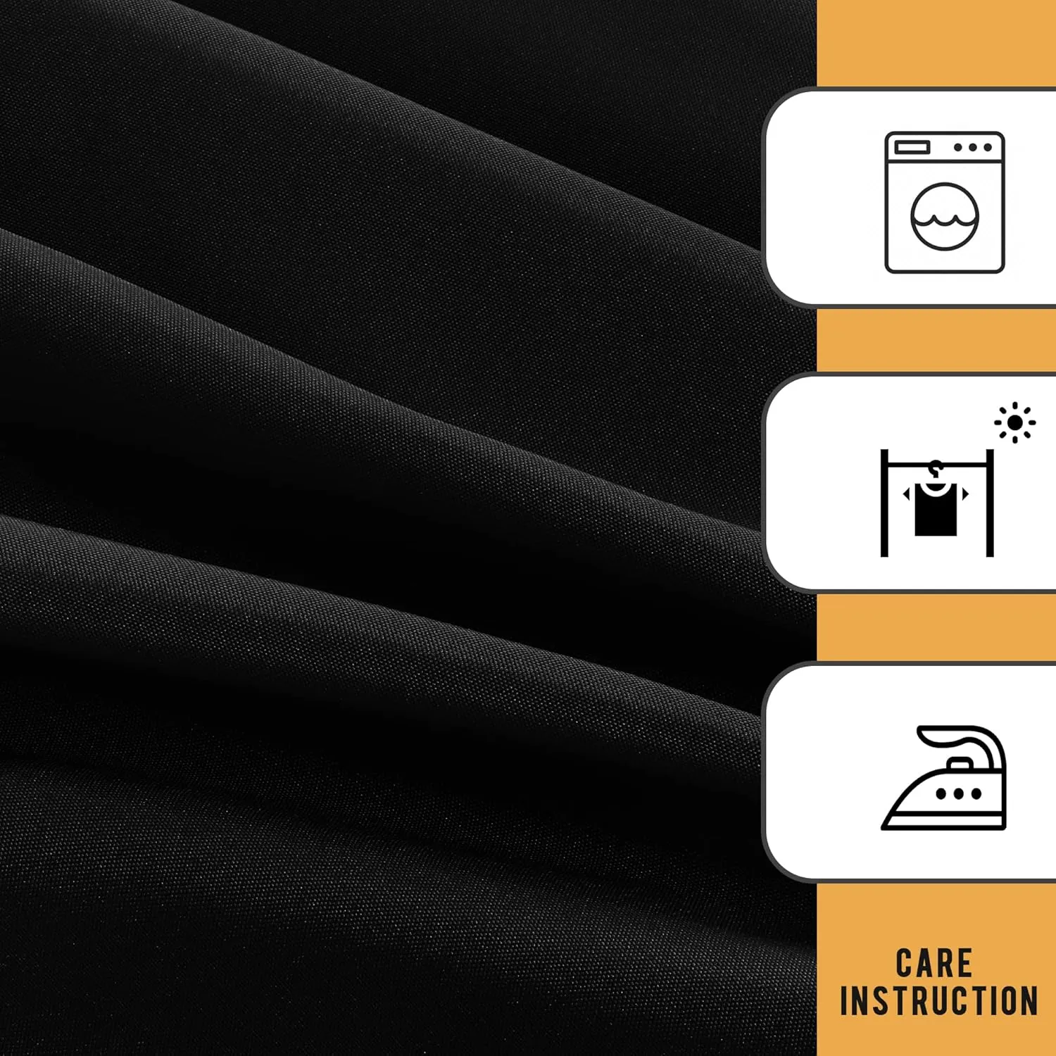 Obstal 4 Pack Black Tablecloth Fitted Table Clothes for 6 Foot Rectangle Tables - Water Resistant Washable Fabric Polyester Rectangle Table Cover for Outdoor/Indoor Uses?72L x 30W x 30H Inches, Black?
