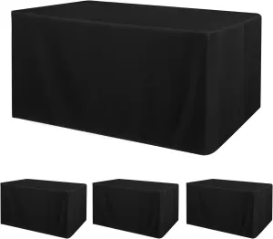 Obstal 4 Pack Black Tablecloth Fitted Table Clothes for 6 Foot Rectangle Tables - Water Resistant Washable Fabric Polyester Rectangle Table Cover for Outdoor/Indoor Uses?72L x 30W x 30H Inches, Black?