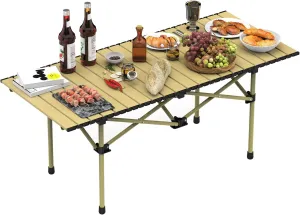 Ochine Folding Camping Table, Carbon Steel Folding Table Foldable Grill Table, Portable Foldable Table Portable Table Camp Table for Outdoor Camping Picnic Barbecue