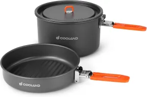 Odoland Bundle - 2 Items Camping Cookware Mess Kit and 10pcs Stainless Steel Camping Cookware