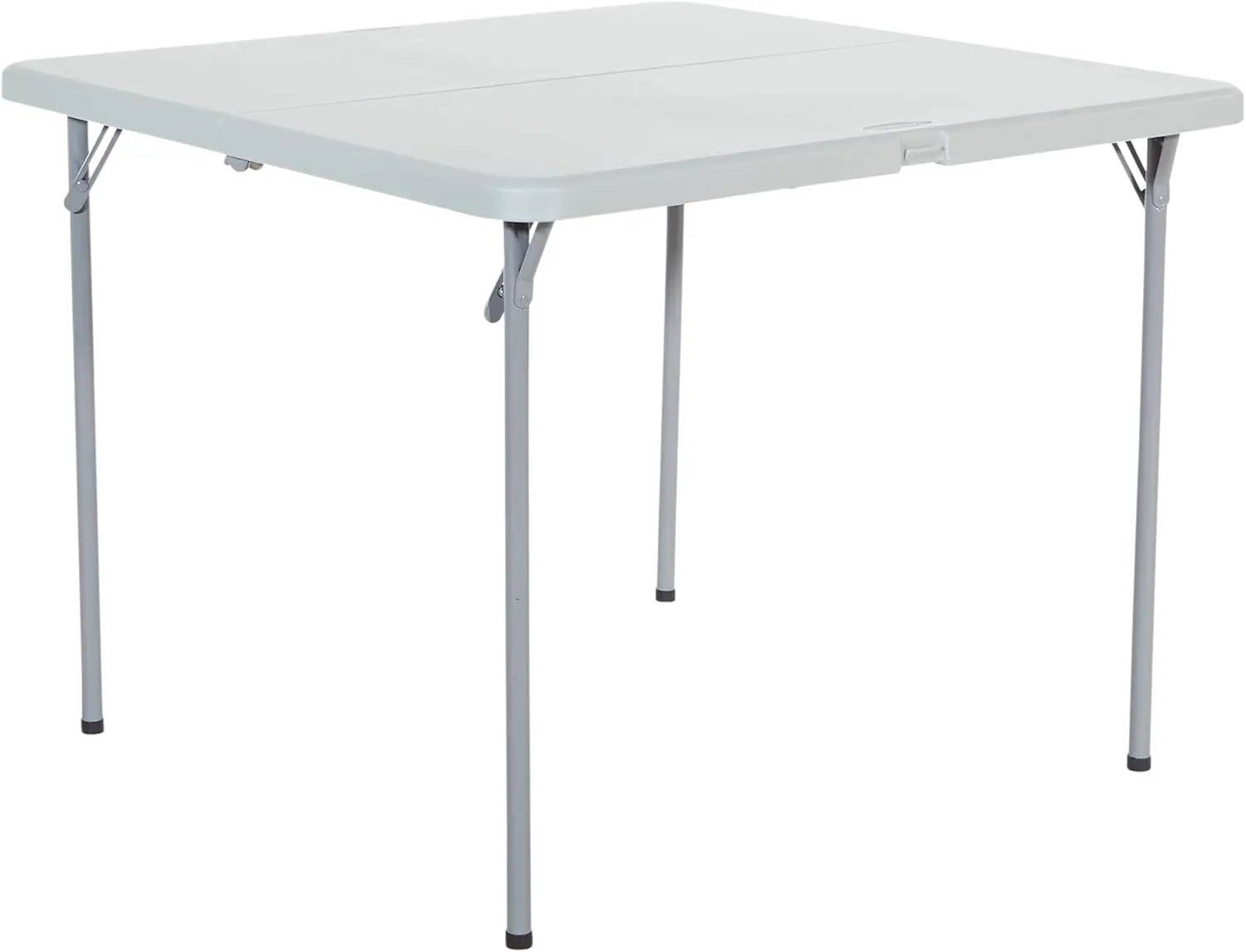 Office Star Resin 5-Piece Folding Square Table and Chair Set, Light Grey