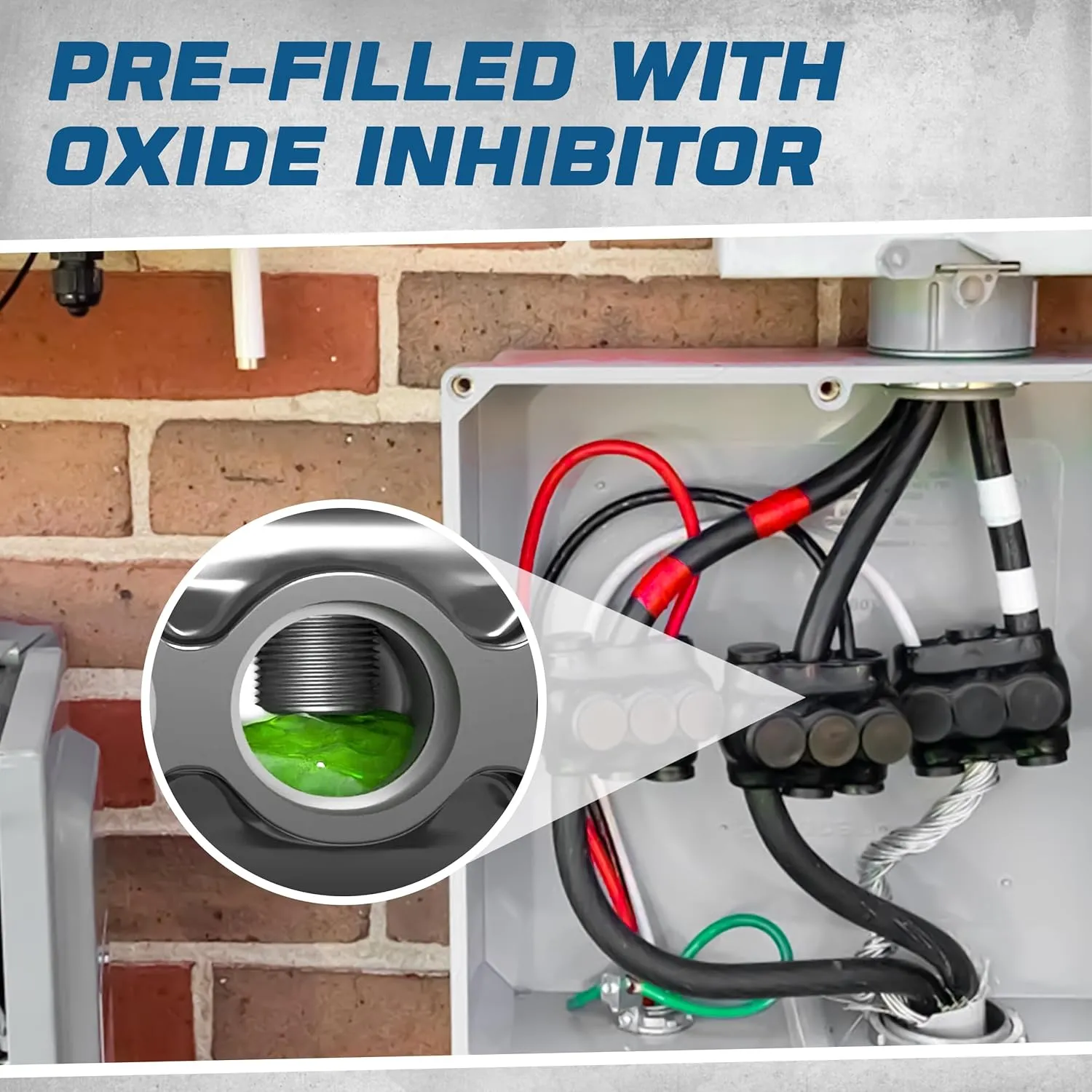 OHLECTRIC 2 Pack - Insulated Wire Connector 3 Port Dual Side Entry for 250-6 Wire Range Lugs with 5/16 Hex Screw, Pre-Filled with Oxide Inhibitor - Wire Connectors, Electrical Connectors, Wire Tap
