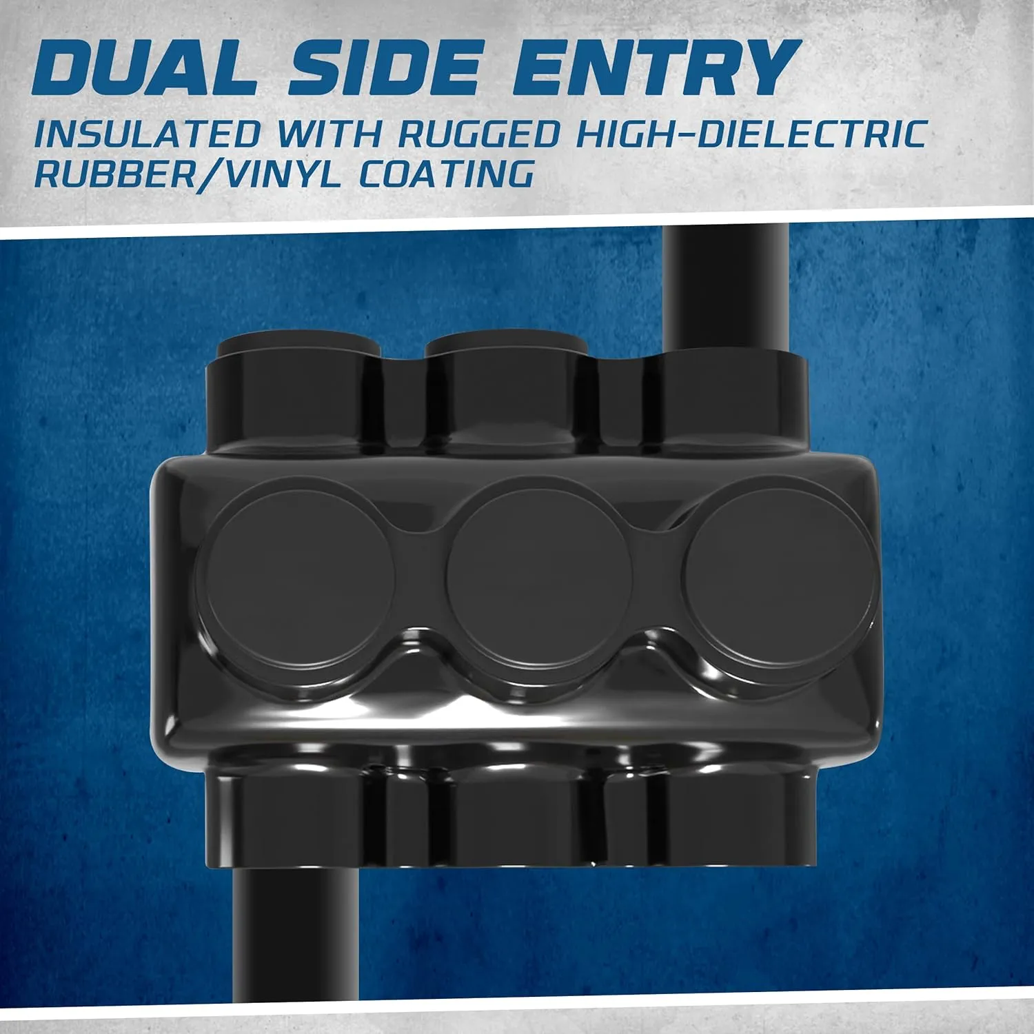 OHLECTRIC 2 Pack - Insulated Wire Connector 3 Port Dual Side Entry for 250-6 Wire Range Lugs with 5/16 Hex Screw, Pre-Filled with Oxide Inhibitor - Wire Connectors, Electrical Connectors, Wire Tap