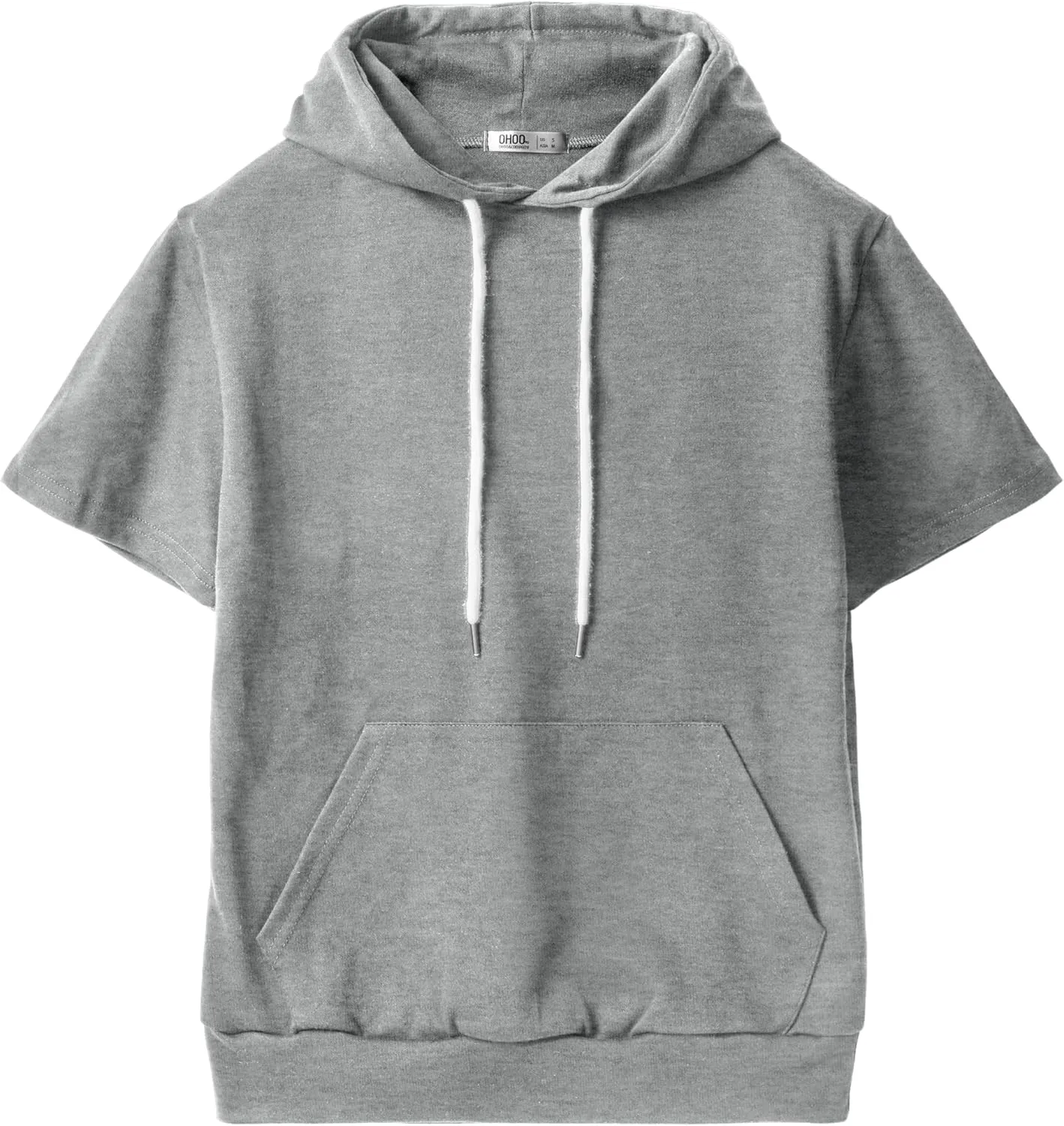 Ohoo Men's Short Sleeve Hoodie Pullover Slim Fit Lightweight Summer Hooded Sweatshirt