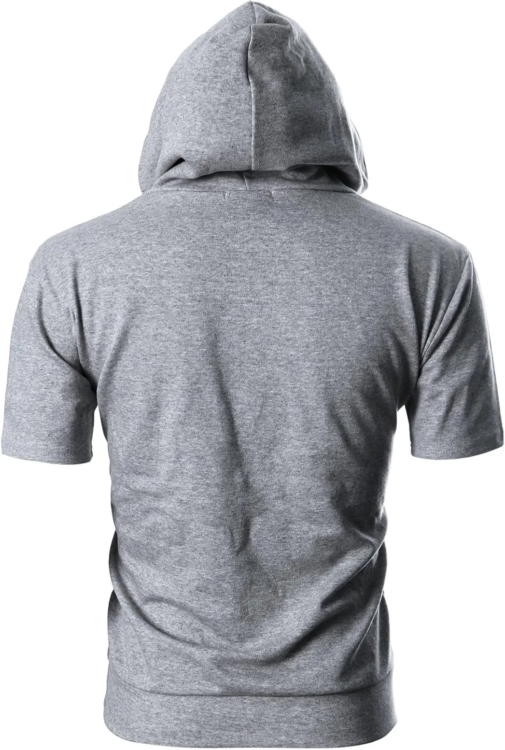 Ohoo Men's Short Sleeve Hoodie Pullover Slim Fit Lightweight Summer Hooded Sweatshirt