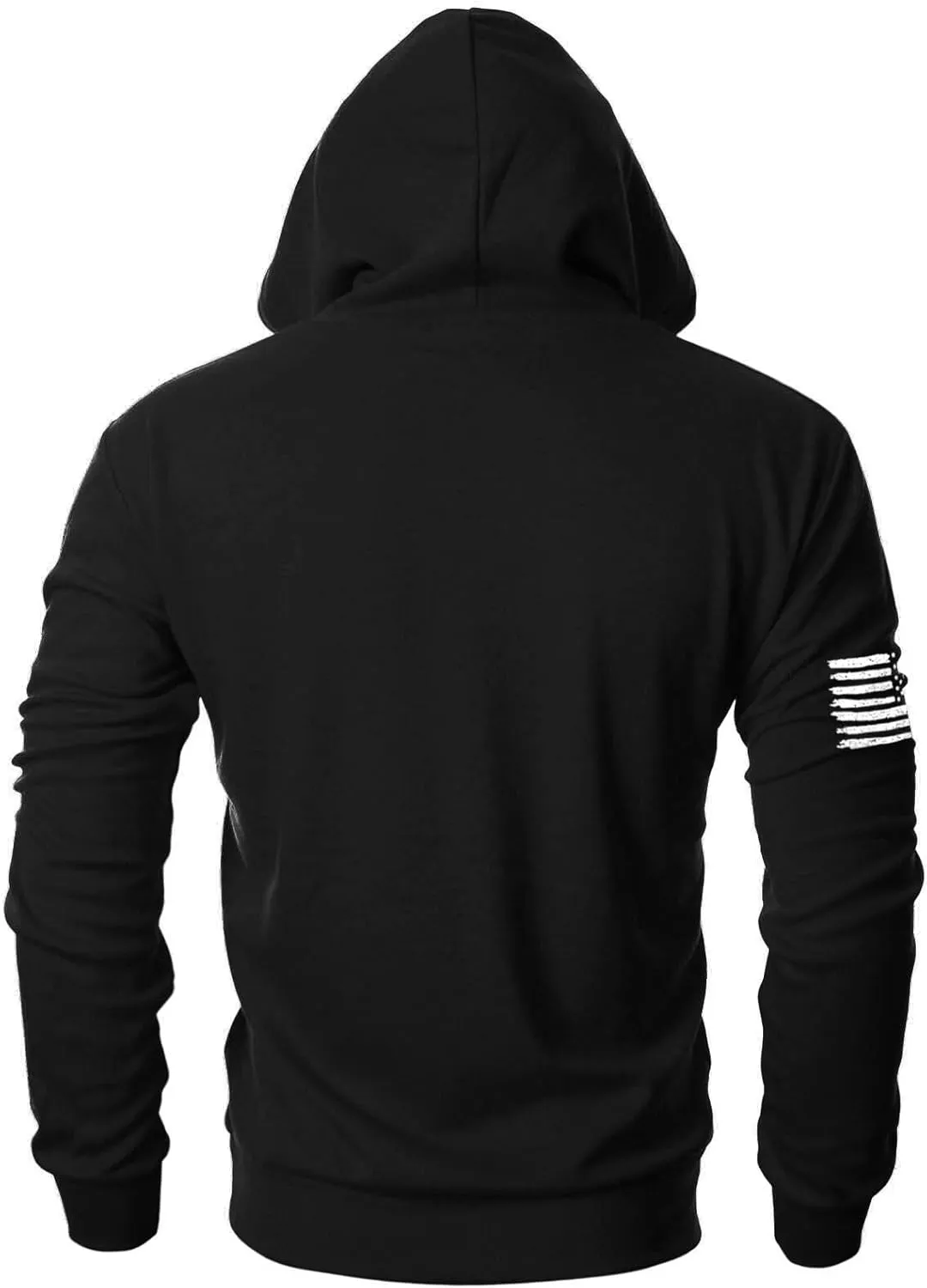 Ohoo Men's Slim Fit American Flag Hoodie Lightweight with Kangaroo Pocket