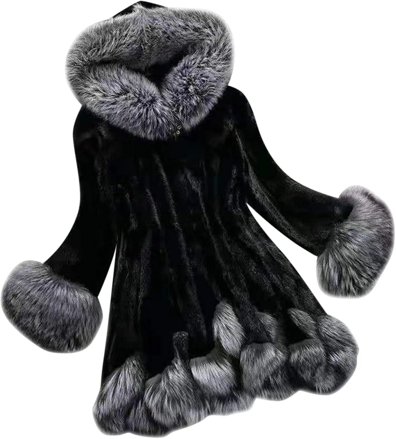 OIOLOYJM 2023 Warm Winter Jacket Coat for Women Fall Fashion Hooded Outerwear Thick Padded Coats Loose Fleece Oversized Faux Fur Hooded Jackets