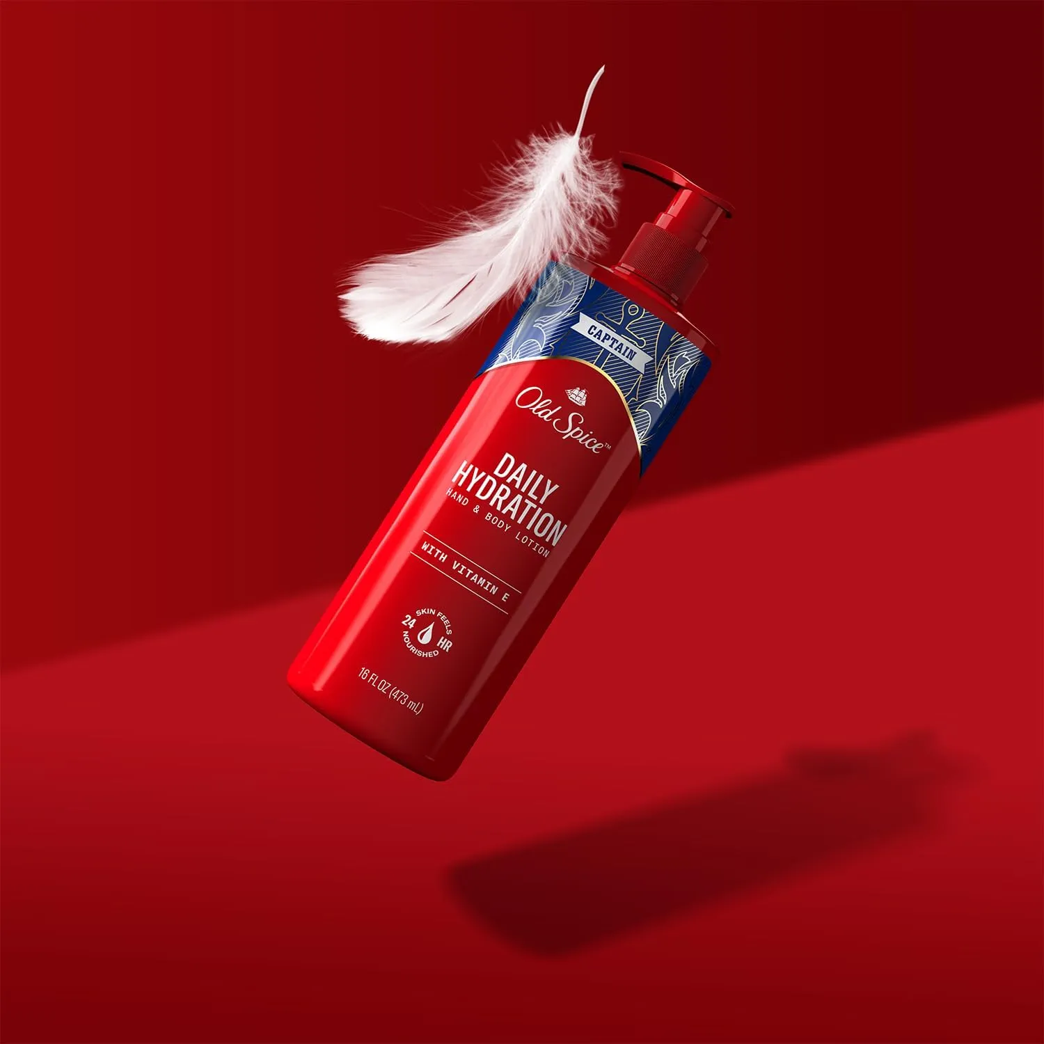 Old Spice Hand & Body Lotion for Men, Daily Hydration, 24/7 Hydration, 24/7 Replenishing Rich Moisture for Dry Skin, Lightweight Formula, Captain with Vitamin E Scent, 16 fl (Pack of 4)
